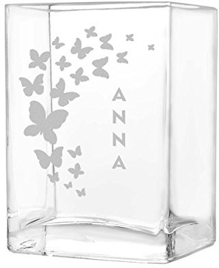 polar-effekt kleine Blumenvase Vase Personalisiert mit Gravur - Geschenkidee zur Hochzeit oder Muttertag - Motiv viele Schmetterlinge