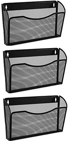 EASEPRES Aktenordner-Organizer, 3 Fächer, Netzstoff, vertikal, Wand-Organizer, Halter, Regal
