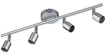 Reality Leuchten R80914087 Paris, Deckenleuchte, Metall, GU10, Titanfarbig, 8 x 50 x 13,5 cm |