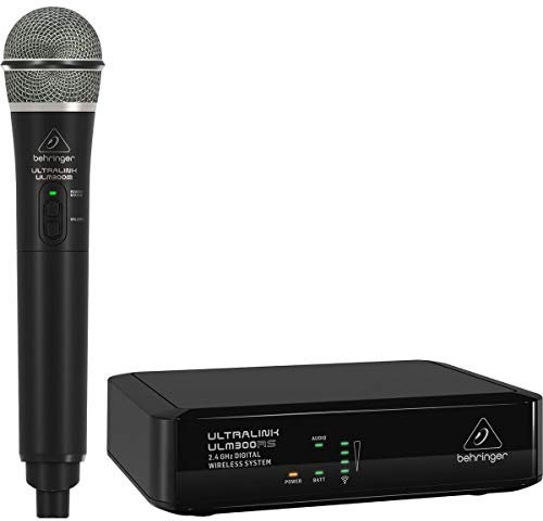 Behringer ULTRALINK ULM300MIC Sistema inalámbrico digital de alto rendimiento de 2,4 GHz con micrófono de mano y receptor