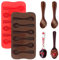 4 Packs Hot Chocolate Spoon Mould, YuCool 6 Cavity Christmas Chocolate Mould Xmas Candy Jelly Cake Baking Molds, Candy Protein & Energy Bar Molds for Christmas Xmas New Year Cake Decoration