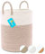 OrganiHaus Laundry Hamper, Cotton Rope Basket, Large Baby Laundry Basket, Toy Basket with Handles, Blanket Basket, Woven Basket for Storage, Washing Basket, Brown Storage Basket 38x45cm