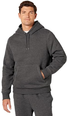 Amazon Essentials Men's Sherpa-Lined Pullover Hoodie, Charcoal Heather, XXL