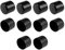 sourcing map 10pcs Rubber End Caps 35mm ID Vinyl Round End Cap Cover Screw Thread Protectors Black