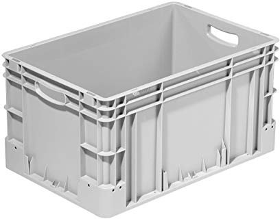 Stabile Eurobox 60x40x32cm Made in Germany | Eurobehälter in verschiedenen Höhen & Farben | Stapelbox ideal für Ordnung, Transport & Lager | Premium Qualität (320 mm, grau)