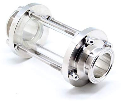 QiiMii 1.5 SS304 in-Line Sight Glass with Clamp End, Flow Sanitary Straight Sight Glass Tri-clamp