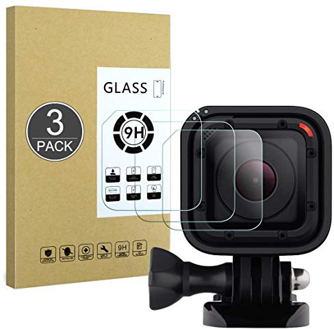 E-Hamii Protecteur D'écran Compatible avec GoPro Hero4/Hero5 Session,[Résistant Aux Rayures,Haute Définition,sans Bulle], [3 Pack] Protecteur en Verre Trempé pour GoPro Hero4/Hero5 Session