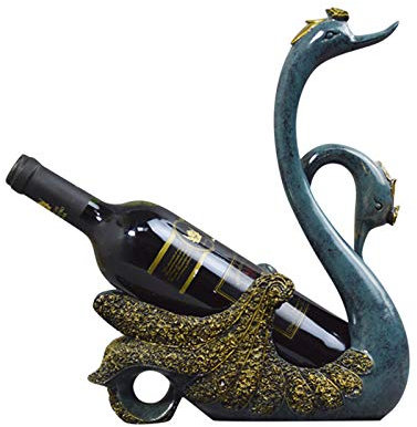 Fantes Weinhalter mit Schwanen-Motiv, für Hochzeit, Party, Heimdekoration (blauer Schwan)