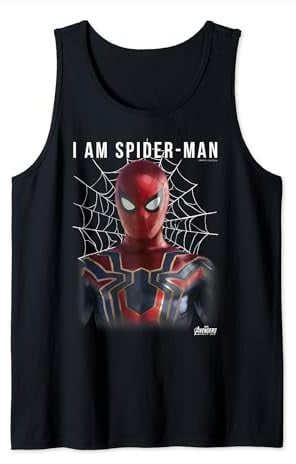 Marvel Infinity War I Am Spider-Man Web Tank Top