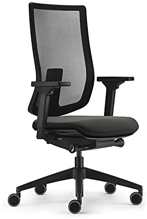 Sedus se:do Pro Light, Drehstuhl, Netzmembran Anthrazit, Schiebesitz, Armlehnen und Rückenlehne verstellbar, Höhenverstellbar 40-52cm, bis 130kg Belastbar, 23° Öffnungswinkel , Kunststoff