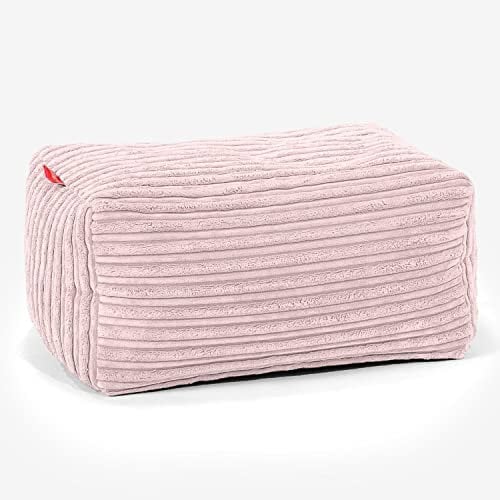 Lounge Pug Kleiner Fußhocker Pouf, Rosa Cordstoff, Sitzpouf, Pouf Sitzsack Hocker Wohnzimmer