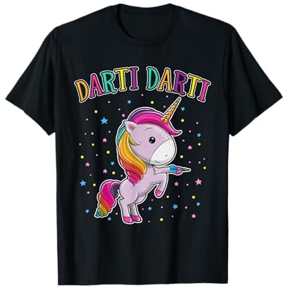 Darti Dart Einhorn Dartspieler, Dartliebhaber T-Shirt