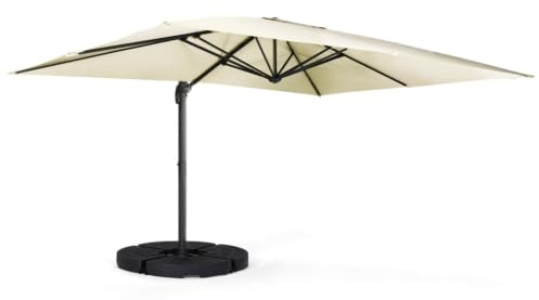 IDMarket - Parasol déporté inclinable Rotatif 360 Calvi écru 3x4 M