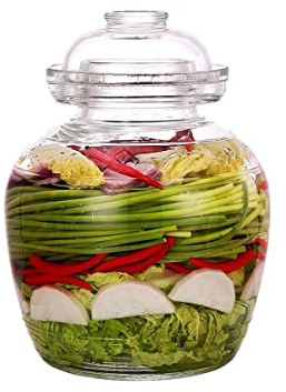 ETITSA Fermentation Jar, 2.5 Liter Glass Pickle Jar with Water Seal Lid