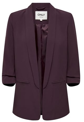 ONLY Damen Blazer Onlelly 3/4 Life Blazer TLR Noos, Winetasting,34