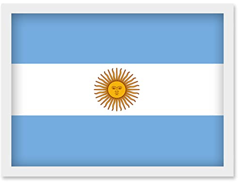 Artery8 Argentina National Flag Patriotic Vexillology World Flags Country Region Poster Artwork Framed Wall Art Print A4