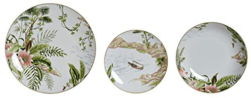 DKD Home Decor Set de vajilla, Porcelana, Estándar