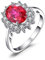 JewelryPalace Prinzessin Diana Kate Middleton 3.2ct Erstellt Rubin, Verlobungsring Eheringe Promise Verlobung Ring Silber 925 Damen, Silberringe Antragsring Ringe, Edelstein Damen Schmuck 64