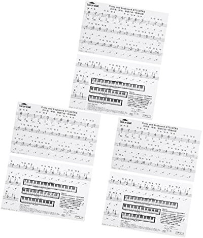6 Blätter Aufkleber Für Elektronische Tastaturen Klavieraufkleber Für Anfänger Aufkleber Für Klaviertasten Transparente Klavieraufkleber Schlüsselzubehör Musik Etikett Pvc
