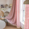 SASIGAYA Gardinen Durchscheinend Bestickte Kariert Vintage Vorhänge Rosa Gardinenschals mit Quasten Baumwolle Leine Verdunkelung für Schlafzimmer Wohnzimmer Kinderzimmer B140 ×H220 cm 2 Stück