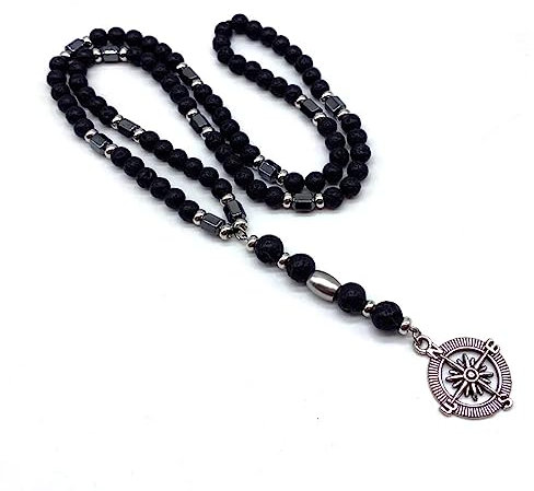 Halskette Anhänger Mode Perlenstrang Anhänger Halskette Männer Anker Lava Stein Perlen Kette Halskette Für Männer Schmuck Geschenk Schmuck Geburtstagsgeschenke für Frauen Männer
