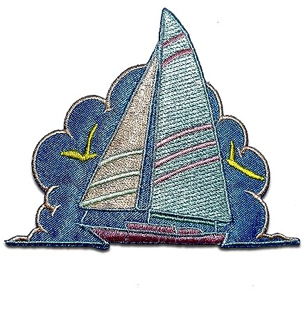 Catch the Patch Segelschiff Boot - (Größe: 7 x 8,5 cm) – Aufbügler & Applikationen in verschiedenen Größen – Ideal für Kleidung, Schulranzen, Jeans & Rucksäcke