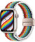 HITZEE Kompatibel mit Apple Watch Armband 49/46/45/44/42/41/40/38mm, Geflochten Band mit Magnetisch Schließe Entworfen für Apple Watch Ultra 2 Serie 10 9 8 7 SE 6 5 4 (38/40/41/42, W- Regenbogen)