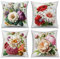 ASDCXZ Kissenbezug Retro Blumen 40x40 cm 4er Set, Retro Blume Blätter Sofa Kissen Dekokissen Kissenbezüge Kissenhülle Waschbar Polyester Flachs Textil Outdoor Polster Kopfkissenbezug Kissen Bezug