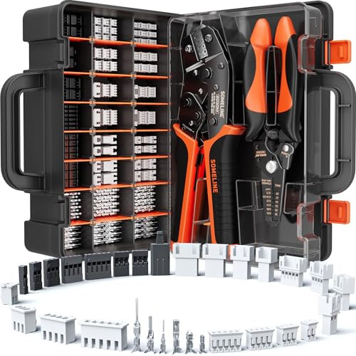 SOMELINE Kit de connecteur de 1,0 à 2,0 mm, 24 types, pince à sertir 32-22 AWG, JST-SH 1,0 mm/GH 1,25 mm/ZH 1,5 mm/PH 2,0 mm, pince à sertir pour série JST, Molex, TE