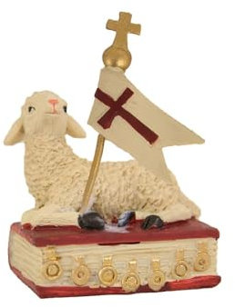 FADEDA Lamm/Höhe:8 cm/handbemalt/detailgetreue Krippen Figuren - Weihnachten Tisch Dekoration Krippe Zubehör