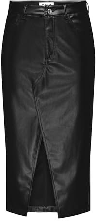 ONLY Onllola-elyna HW Metal Gonna Lunga Pnt, Nero, M Donna