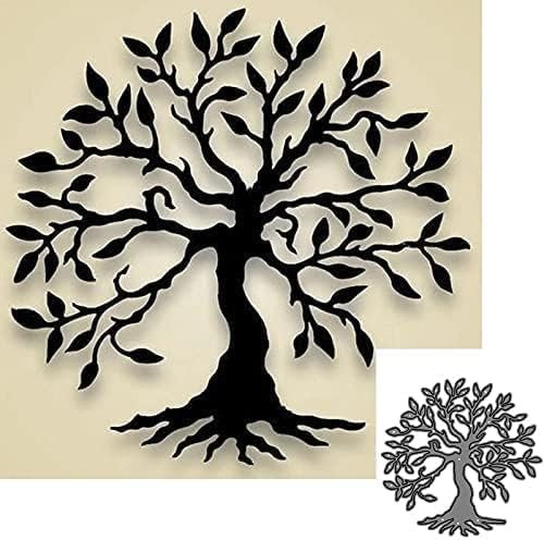 Fustelle argentate, albero della vita, fustelle in metallo per scrapbooking, goffratura, stencil albero della vita, stencil fai da te, fustelle da disegno, stencil, album dei ritagli, fustelle