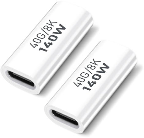 AIYEEN Accoppiatore USB C Femmina-Femmina (Confezione da 2), USB 4.0 Tipo C Connettore 40 Gbps 140 W Trasferimento Dati Ricarica Rapida Tipo C OTG con Phone 15 PC Laptop Tablet Telefono