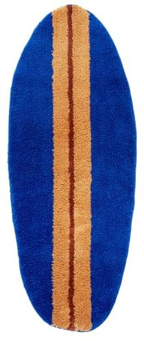 OOOMART.COM Surfbrett-Teppich, Oval, 4.16 x 17.02, Dunkelblau, Rutschfest, Hochflor, Maschinell hergestellt, Wasserfest, Retro, Unisex, Indoor, Küchen- & Badezimmerteppich