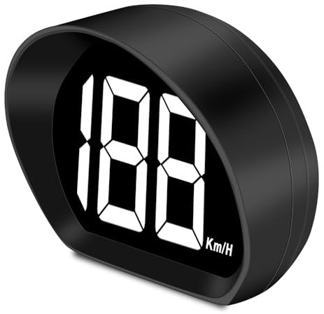 WODHMIEY Digital Speedometer,GPS tacho HUD Digital Car Speedometer LED Große Schriftanzeige USB-betrieben GPS Beidou Dual-Mode-Chip für alle Fahrzeuge Anschluss (Weiß, KM/H)