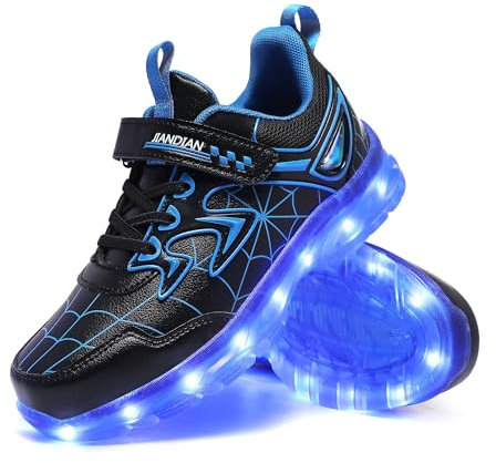 YUNICUS Kinder Licht Up Schuhe für Jungen Mädchen Kleinkind Sneakers USB Wiederaufladbare Geburtstag Halloween Weihnachten