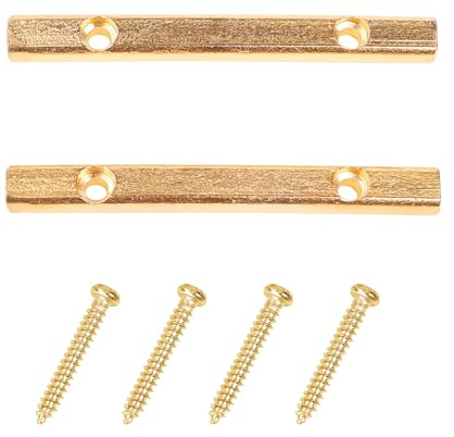 Banworks Barra de retención de guía de cuerdas de guitarra de cobre de | Compatible con guitarras eléctricas del sistema de trémolo doble Floyd Rose Paquete de 2 JT/YXK-03 Dorado