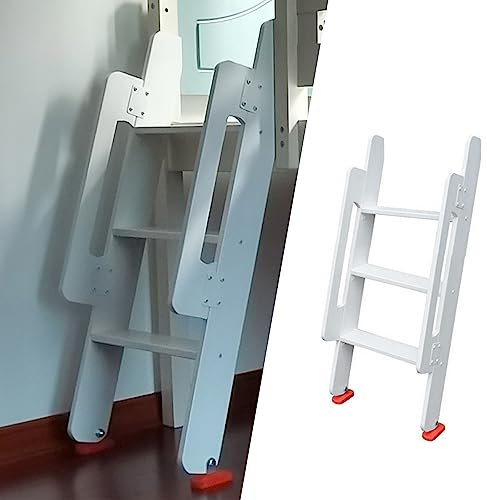 Stepladders White Bed Ladders 3/4 / 5 Steps, Solid Wood Bunk Ladder with Armrest, Dorm Loft Ladder For Bunk Bed, Motor Home, Apartment, Bedroom (Size : 3 Step - 100cm (39 3/8in))