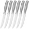 Steakmesser Set, 6-teilig, Edelstahl, Extra Scharfe Klinge, Gezahnte Schneide, Spülmaschinengeeignet, 12 cm, Ideal für Fleisch und Steaks