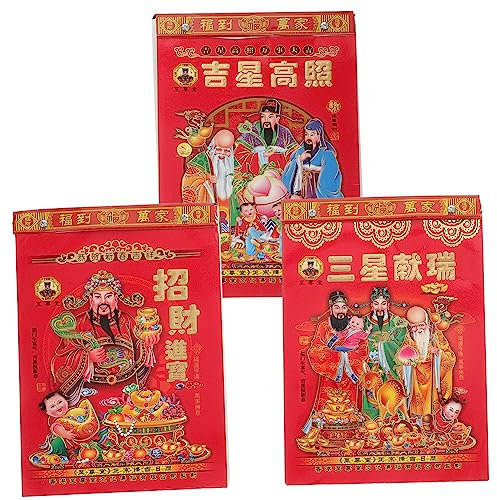 CAXUSD Chinesischer Traditioneller Kalender Handreißbare Wandkalender Für Jahr Des Hasen Für Familie Und Freunde Dekorativ Und Praktisch Für Jeden Tag