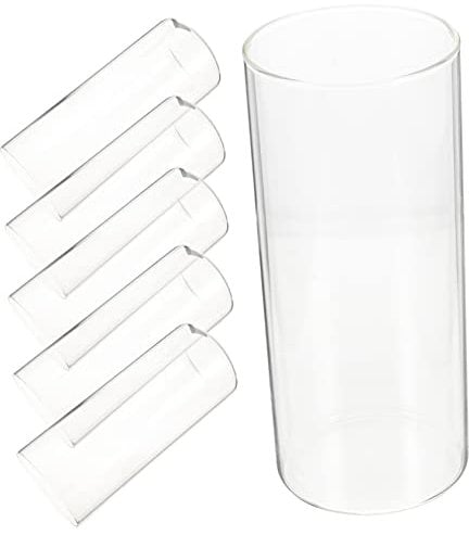 ETHZZLE 6pcs Cylinder Glass Hydroponic Holders for Floating Candles Flowers for Home Office Weddings and Events Elegant Decorative Centerpieces
