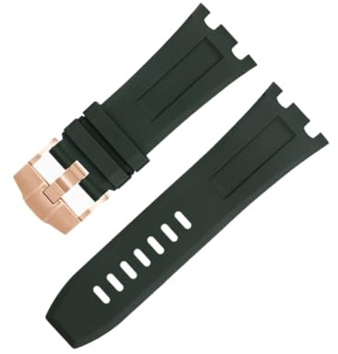 HEPUP Für Audemars und Piguet Gürtel 15710/15703, 28 mm Natur Fluor weiches FKM Gummi Armband Zubehör Uhrenarmband(Green 4)