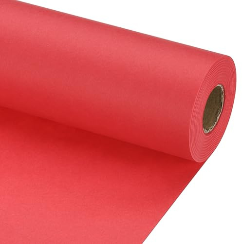 PATIKIL Geschenkpapier, 29.6cm x 20m 70 GSM Geschenkpapier Rolle Geschenkpapier Einfarbig Packpapier Wrapping Paper für Poster Pinnwand Geschenkverpackung, leuchtendes Rot