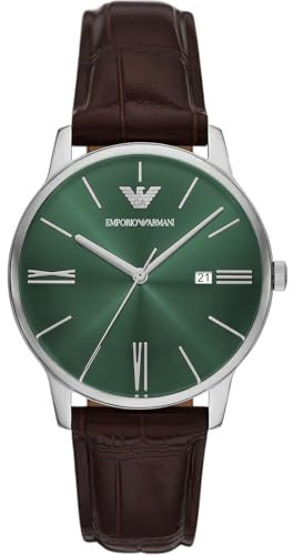 Emporio Armani Herren Analog Quarz Uhr mit Leder Armband AR11672