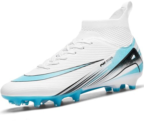 WOWEI Fußballschuhe Herren Fußballschuhe Professionelle High Top Spike Cleats Junge Kinder Fußballspiel Schuhe Outdoor Sport Trainingsschuhe Fussballschuhe Sportschuhe (EQB-R2, 36EU)