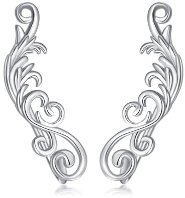 Ohrclimbers Ohrring für Frauen 925 Sterling Silber Filigrane Raupenohrringe Hypoallergene Raupenohrringe Geschenk für Sie