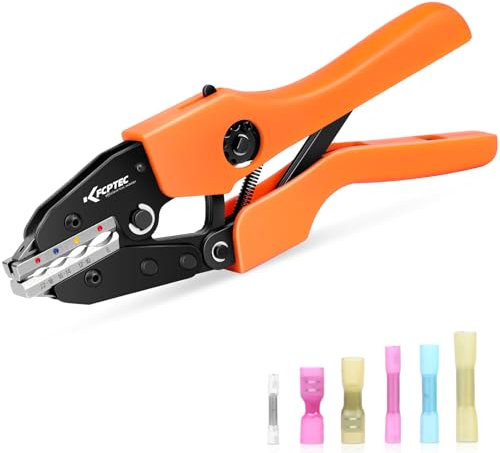 KF CPTEC Pince à sertir pour connecteurs thermorétractables 0,5 à 8,0 mm² (AWG 22-8) - Pince a sertir pour cosses à cliquet