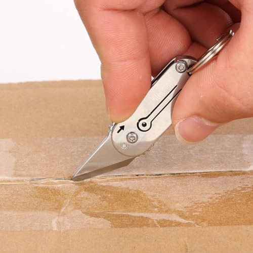 Mini Taschenmesser 6cm EDC Klappmesser Ultra Scharf Robust Schlüsselanhänger Messer Klappmesser Klein Mini Cuttermesser Messer Klein Edelstahl Outdoor Messer Zweihand Klappmesser Multifunktionsmesser