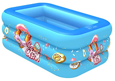 KONTONTY Piscina Hinchable Infantil Dos PVC Duradera Área De Acuático para Niño Niña y Bebés Colores y Diseños Aleatorios Fácil Inflado para Verano