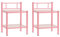 Tomostar Table de Chevet Lot de 2, Table de Nuit Chevet de Lit 2 pcs Rose et Transparent Métal et Verre